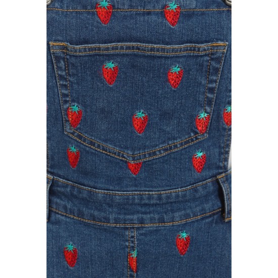 Hell Bunny Sales - Strawberry Denim Pinafore Dress