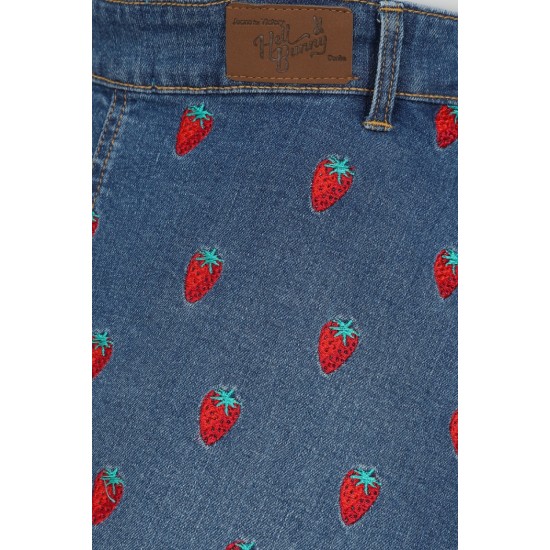 Hell Bunny Sales - Strawberry Denim Pinafore Dress